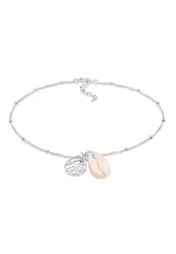 Douglas Elli Dames Enkelband Cirkel Plaatjes Kaurischelp Maritiem Verstelbaar in 925 Sterling Zilver aanbieding