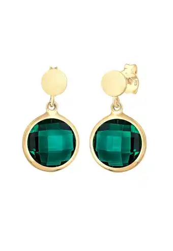 Douglas Elli PREMIUM hanger cirkel groene kwarts in 925 Sterling zilver verguld aanbieding