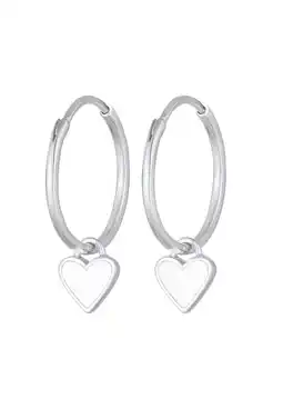 Douglas Elli Creolen Hanger Hart Email Wit 925 Zilver aanbieding