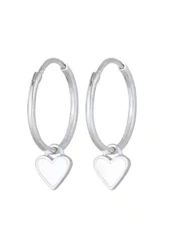Douglas Elli Creolen Hanger Hart Email Wit 925 Zilver aanbieding