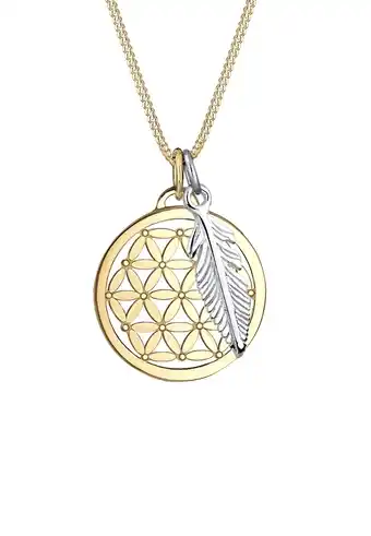 Douglas Elli Dames Bloem des Levens Veer Hanger Tweekleurig in 925 Sterling Zilver aanbieding