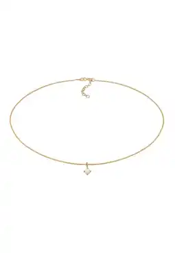 Douglas Elli Dames Choker Eenzaam Hanger Plain met Synth. Opaal in 925 Sterling Zilver Verguld aanbieding