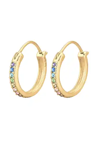 Douglas Elli Dames Creolen Regenboog Filigraan met Kristallen in 925 Sterling Zilver aanbieding