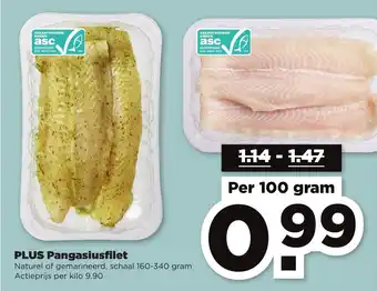 PLUS Pangasiusfilet 100g aanbieding