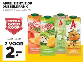 Jumbo Appelsientje of Dubbeldrank 2*750ml/1L aanbieding