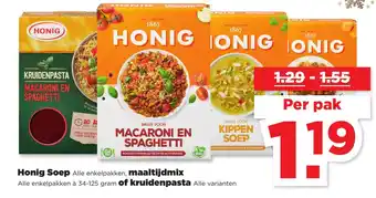 PLUS Honig Soep maaltijdmix of kruidenpasta aanbieding