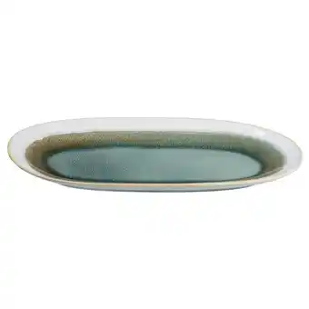 Leen Bakker Onderbord Fia - turquoise stoneware - 26x14,5 cm - Leen Bakker aanbieding