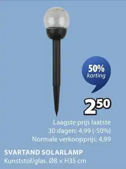 Jysk Svartand solarlamp aanbieding