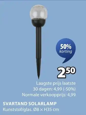 Jysk Svartand solarlamp aanbieding
