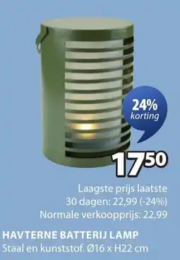 Jysk Havterne batterij lamp aanbieding