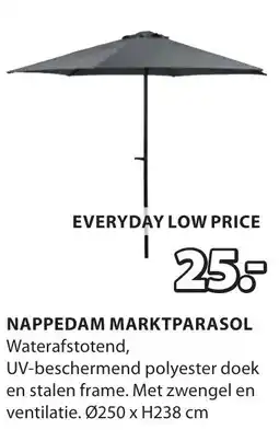 Jysk Nappedam marktparasol aanbieding