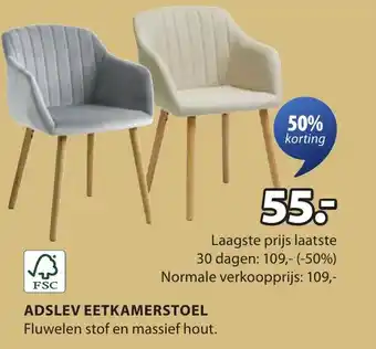 Jysk Adslev eetkamerstoel aanbieding