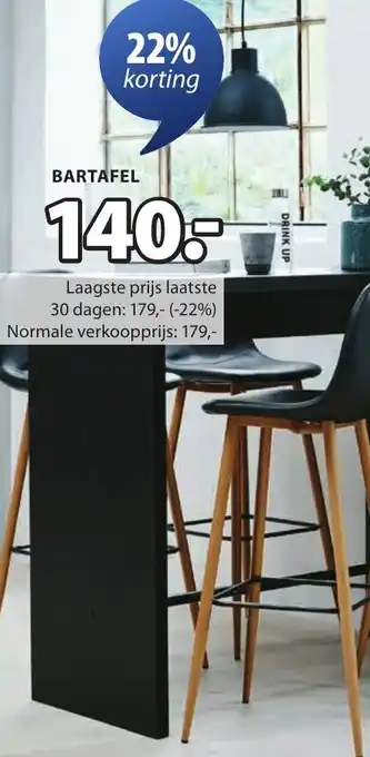 Jysk Brohave bartafel aanbieding