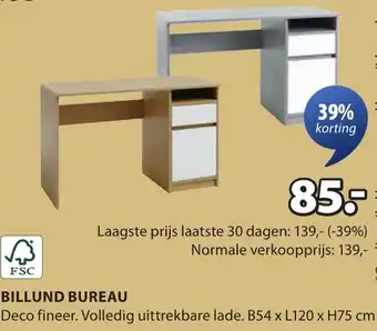 Jysk Billund bureau aanbieding
