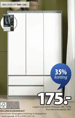 Jysk Billund kledingkast aanbieding