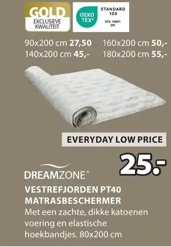 Jysk Vestrefjorden PT40 Matrasbeschermer aanbieding