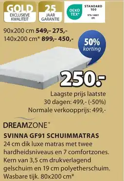 Jysk Svinna GF91 schuimmatras aanbieding