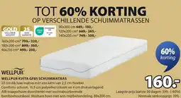 Jysk Wellpur kvita GF85 schuimmatras aanbieding