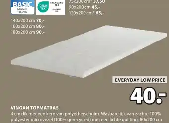 Jysk Vingan topmatras aanbieding