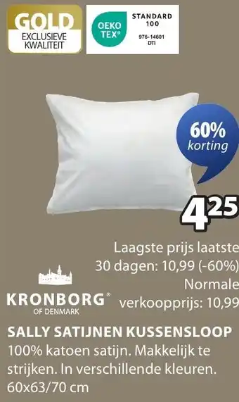Jysk Sally satijnen kussensloop aanbieding