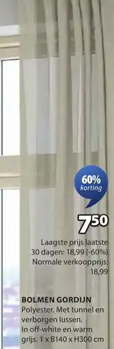 Jysk Bolmen gordijn aanbieding