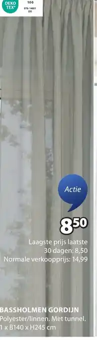 Jysk Bassholmen gordijn aanbieding