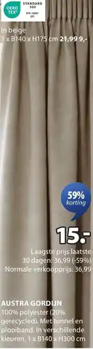 Jysk Austra gordijn aanbieding