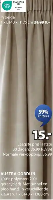 Jysk Austra gordijn aanbieding