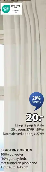 Jysk Skagern gordijn aanbieding