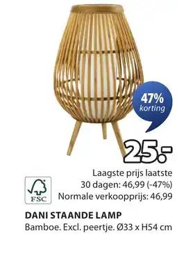 Jysk Dani staande lamp aanbieding