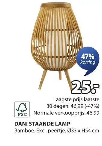 Jysk Dani staande lamp aanbieding
