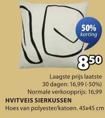 Jysk Hvitveis sierkussen aanbieding