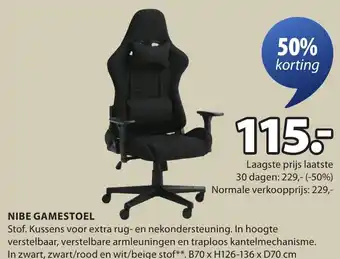 Jysk NIBE GAMESTOEL aanbieding
