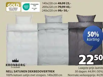 Jysk Nell satijnen dekbedovertrek aanbieding