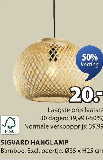 Jysk Sigvard hanglamp aanbieding