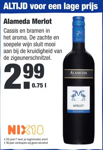 ALDI Alameda merlot 0.75 l aanbieding