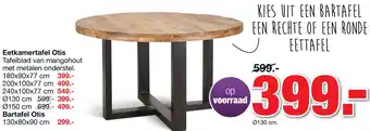 Budget Home Store Eetkamertafel Otis 180x90x77 cm aanbieding