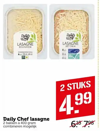 Coop Daile Chef Lasagne 2*400g aanbieding