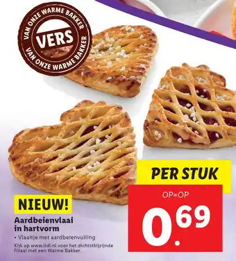 Lidl Aardbeienvlaai in hartvorm aanbieding