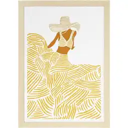 Leen Bakker Poster Summer Lady - MDF/glas - 70x50 cm - Leen Bakker aanbieding