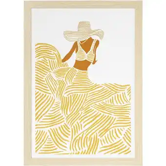 Leen Bakker Poster Summer Lady - MDF/glas - 70x50 cm - Leen Bakker aanbieding