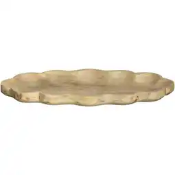 Leen Bakker Deco Plateau Scallop - naturel - 2,5x38x18 cm - Leen Bakker aanbieding