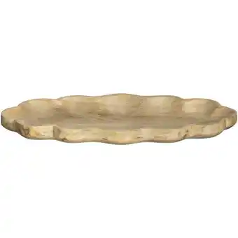 Leen Bakker Deco Plateau Scallop - naturel - 2,5x38x18 cm - Leen Bakker aanbieding