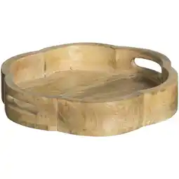 Leen Bakker Dienblad Scallop - naturel - Ø28 cm - Leen Bakker aanbieding