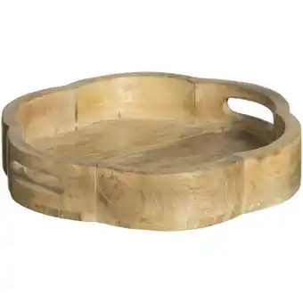 Leen Bakker Dienblad Scallop - naturel - Ø28 cm - Leen Bakker aanbieding