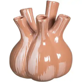 Leen Bakker Vaas Tulp - peach - keramiek - 20xØ17 cm - Leen Bakker aanbieding
