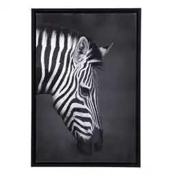 Leen Bakker Schilderij Zebra - canvas - 64x44 cm - Leen Bakker aanbieding