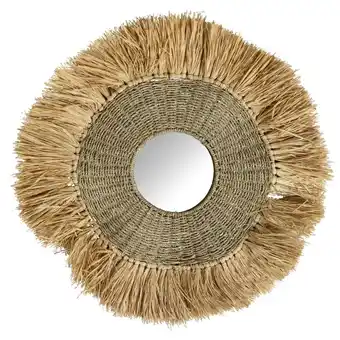Leen Bakker Spiegel Wave - naturel - Ø80 cm - Leen Bakker aanbieding