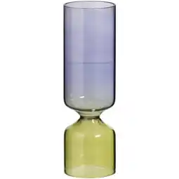 Leen Bakker Vaas Kay - paars/groen - glas - 18xØ5,5 cm - Leen Bakker aanbieding