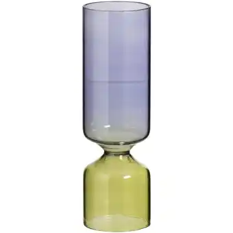 Leen Bakker Vaas Kay - paars/groen - glas - 18xØ5,5 cm - Leen Bakker aanbieding